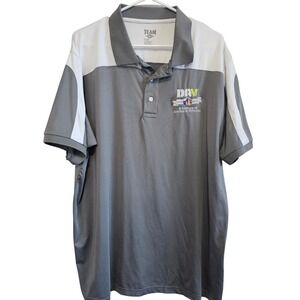 Team 365 Mens DAV Veterans Logo Performance Polo Shirt Grey White XL TT20